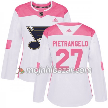 Dresovi St. Louis Blues Alex Pietrangelo 27 Adidas 2017-2018 Bijela Narančasta Fashion Authentic - Ženska Dresovi St. Louis Blues Alex Pietrangelo 27 Adidas 2017-2018 Bijela Narančasta Fashion Authentic - Ženska
